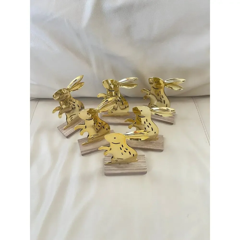 Target Easter 2022 Set Of 6 Golden Metal Easter Bunny